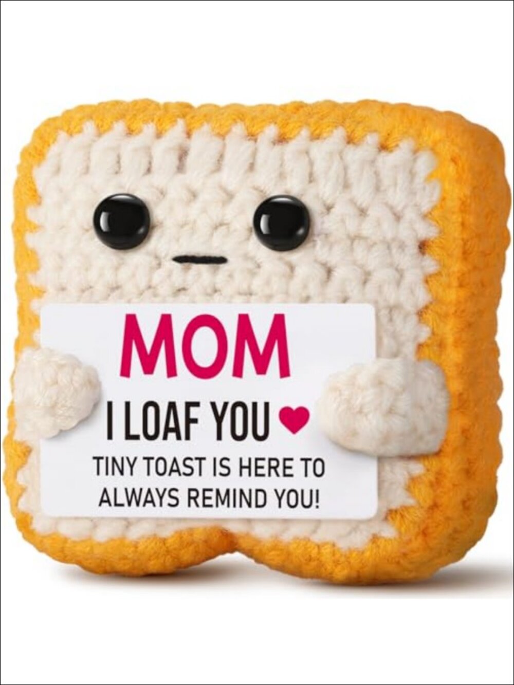 Handmade Crochet Toast Plush "I Loaf You" Gift for Mom